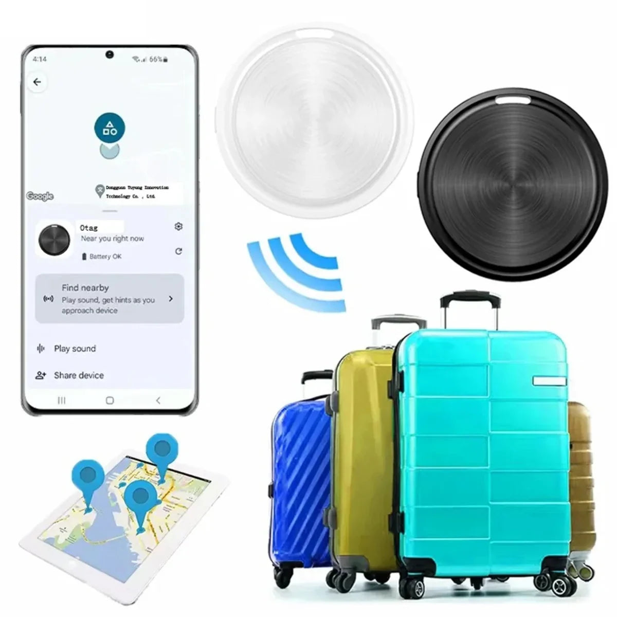 Bluetooth smart tag voor Android om spullen terug te vinden