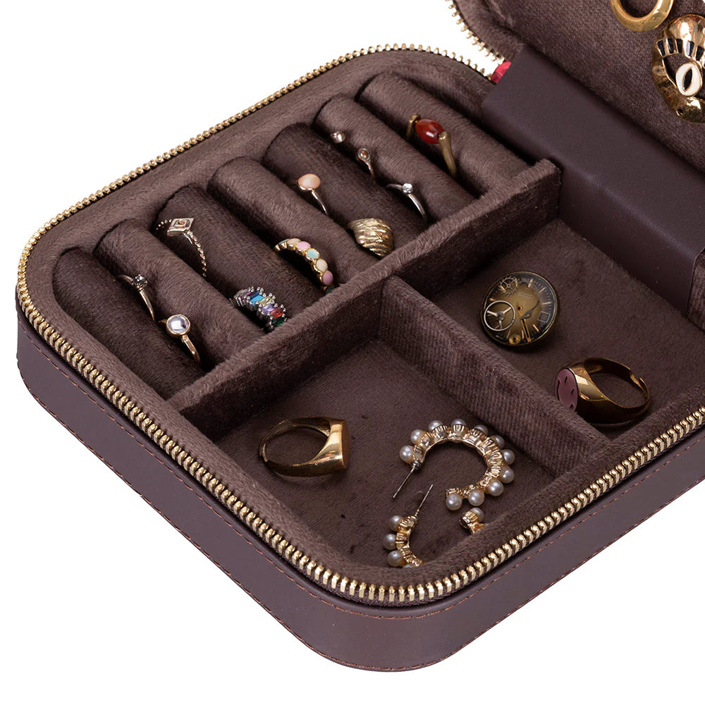 Amanda leren sieradendoos, groot