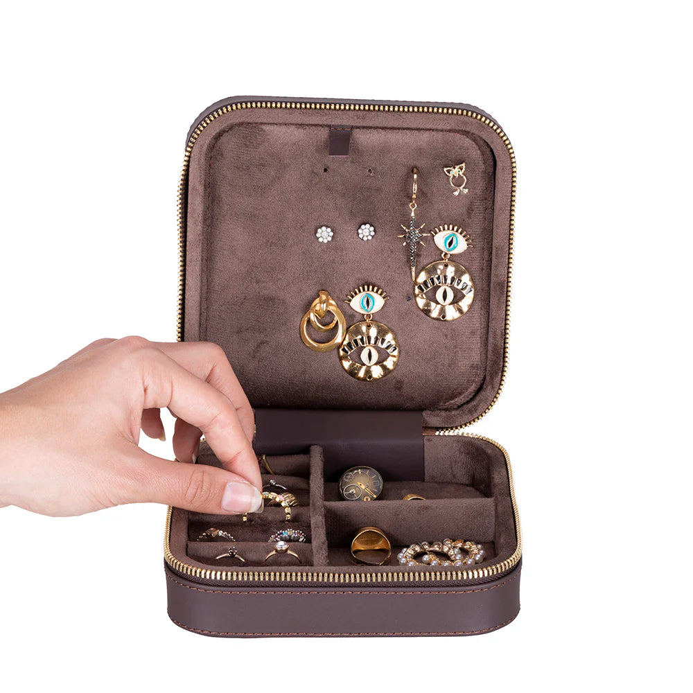 Amanda leren sieradendoos, groot