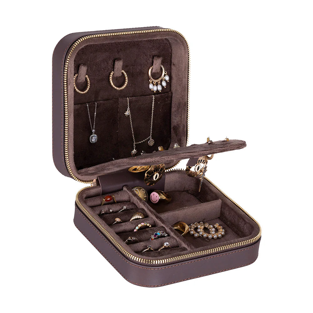 Amanda leren sieradendoos, groot