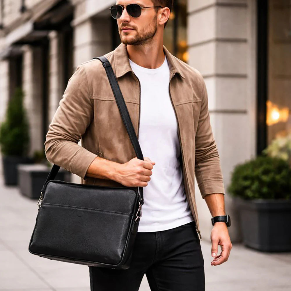 Leeds Slanke Leren Laptoptas / Tablethoes