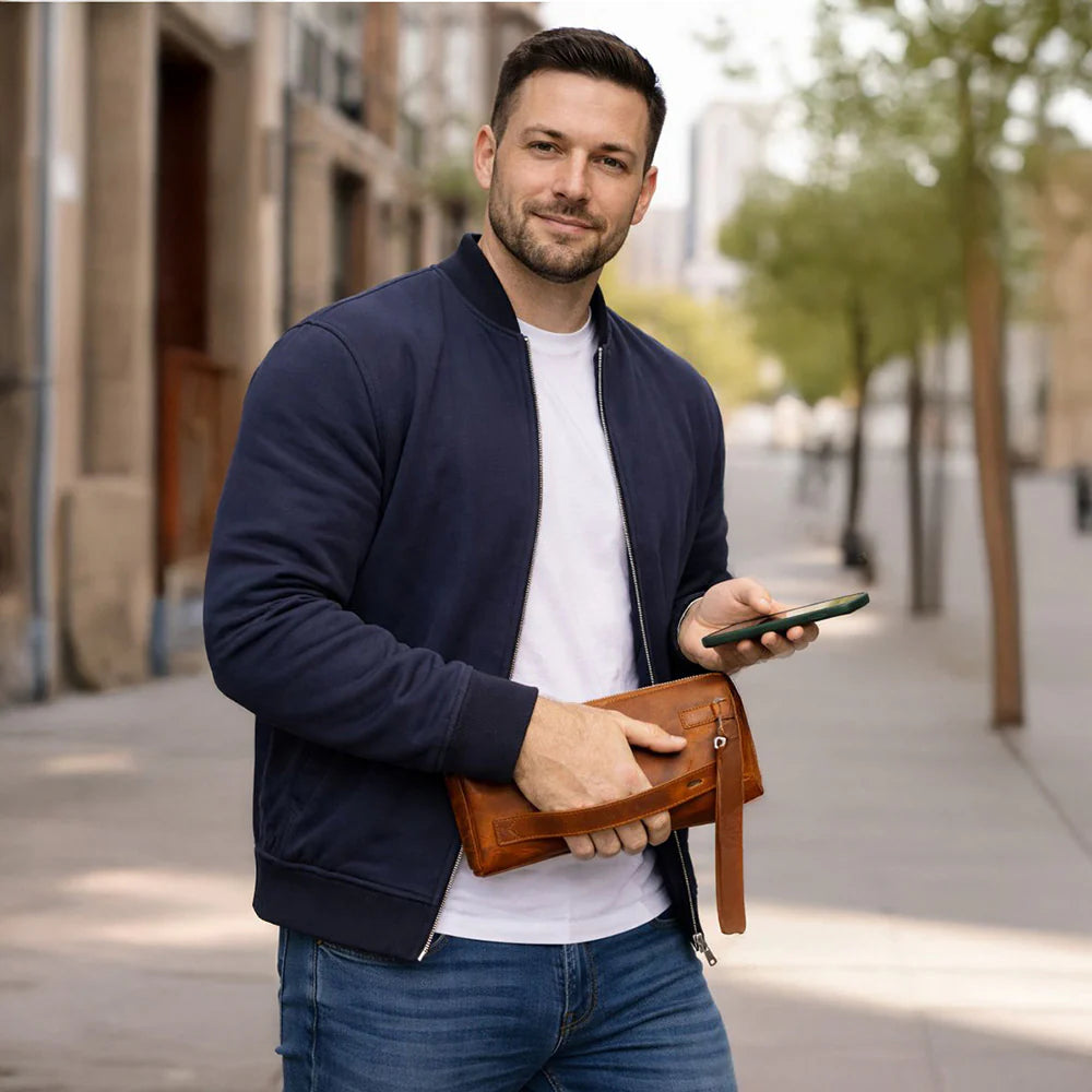 Lupus leren clutch tas