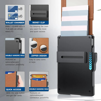 RFID-portemonnee gesloten met stevig aluminium etui
