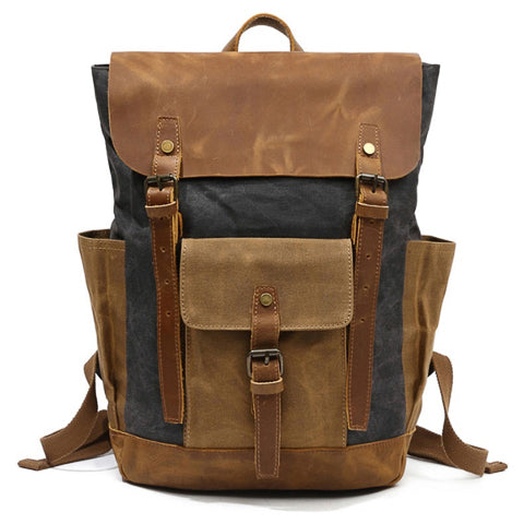 Vintage Rugzak Van Leerlook Voor Werk En Reizen