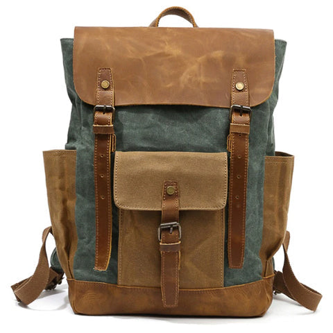 Vintage Rugzak Van Leerlook Voor Werk En Reizen