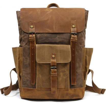 Vintage Rugzak Van Leerlook Voor Werk En Reizen