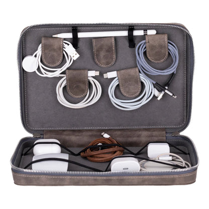 Leren Kabel Organizer voor Reizen