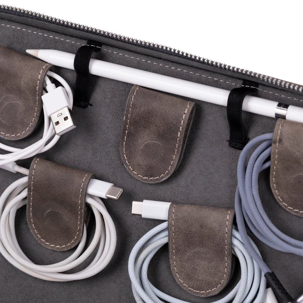 Leren Kabel Organizer voor Reizen