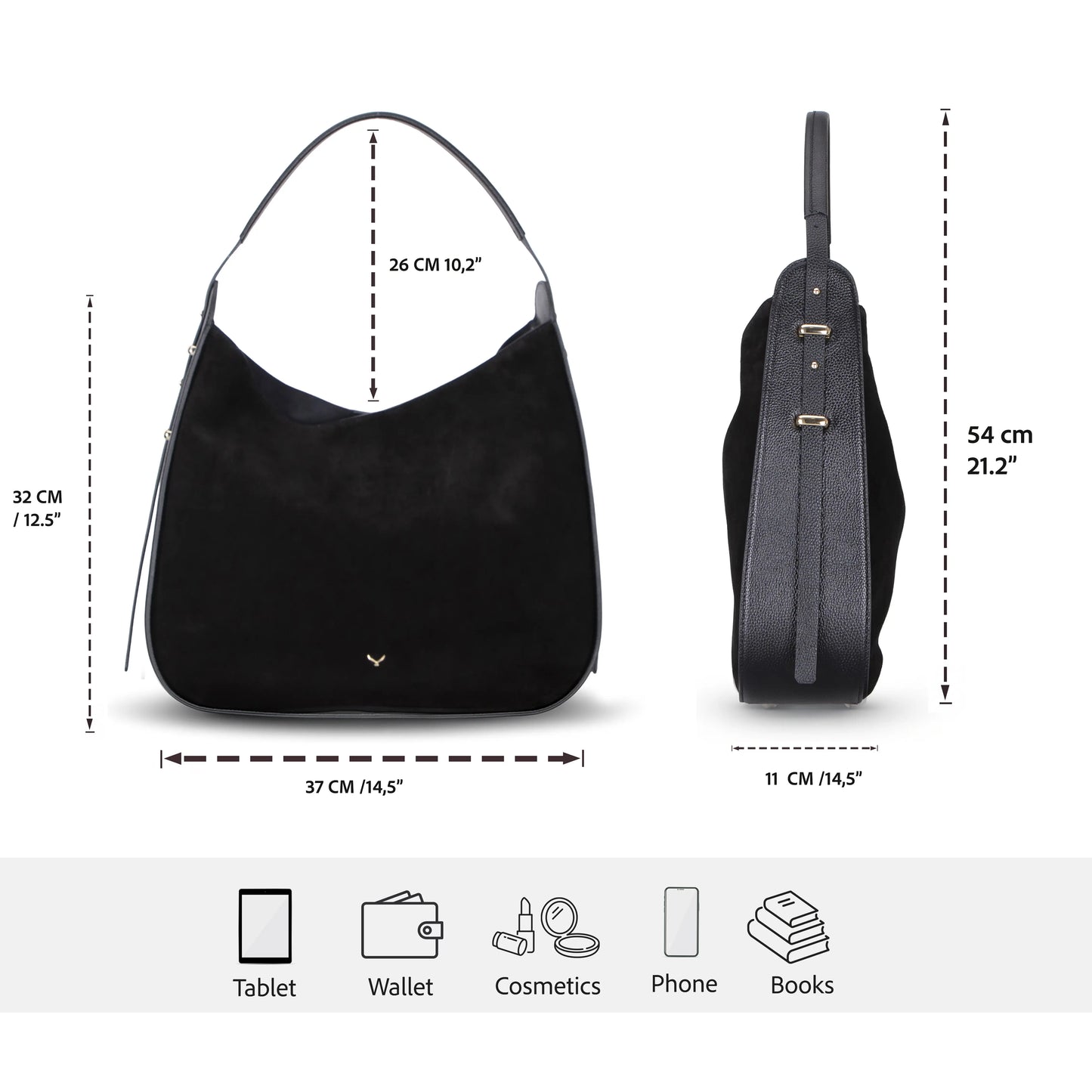 Carina suède lederen damestas