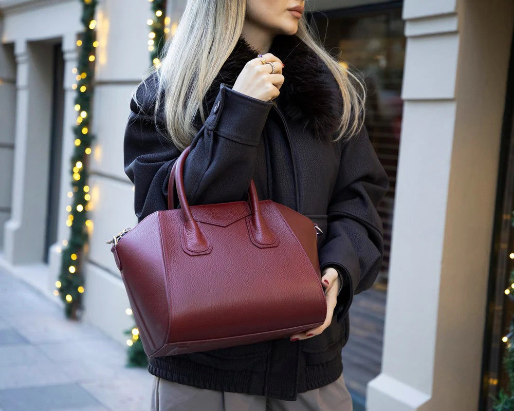 Lorenza leren damestas, middelgroot