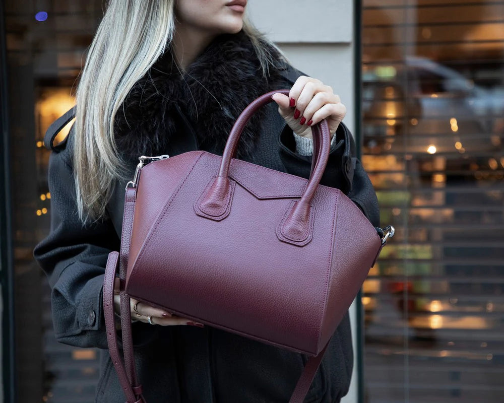 Lorenza leren damestas, middelgroot