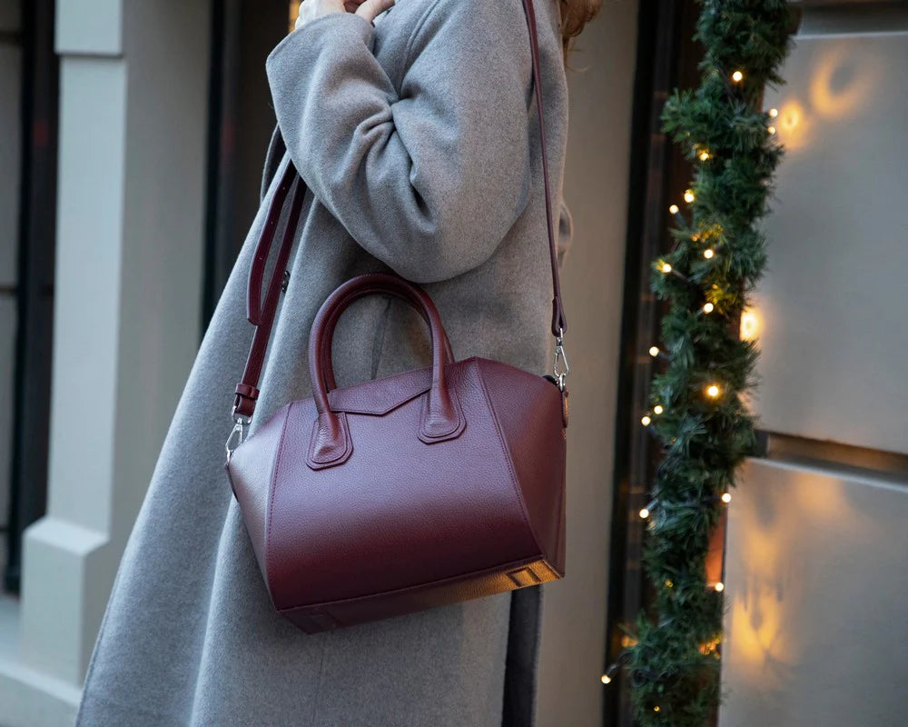 Lorenza leren damestas, middelgroot