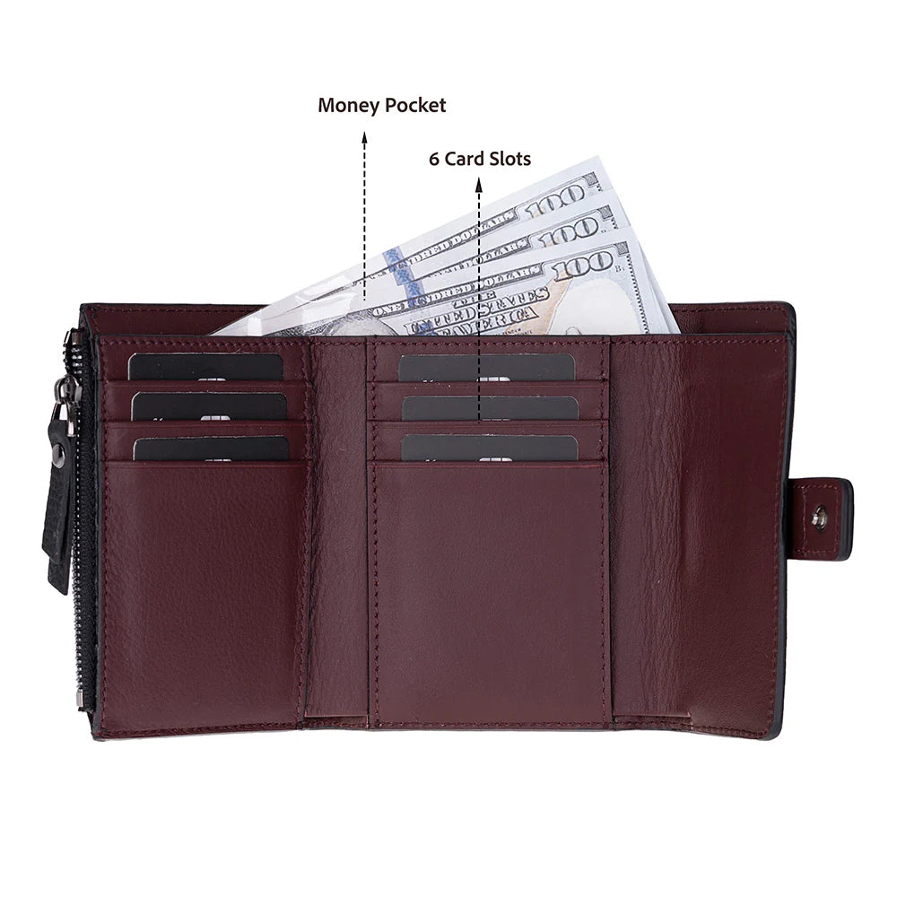 Elba leren damesportemonnee