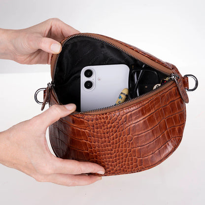 Alora Leren Crossbody Tas