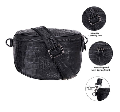 Alora Leren Crossbody Tas