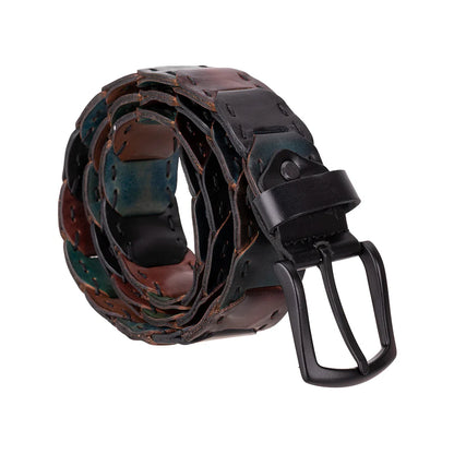 Vista gevlochten leren herenriem