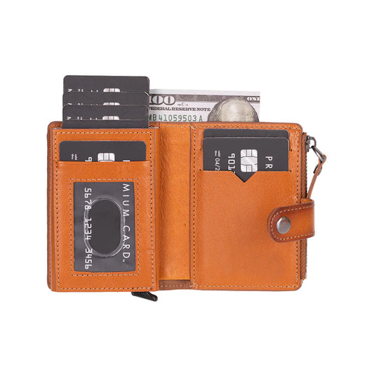 Rodos Opvouwbare Leren Kaarthouder