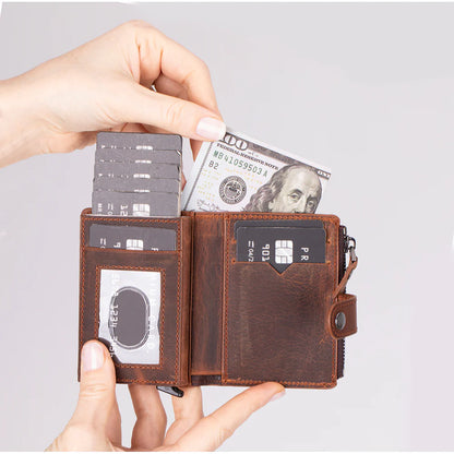 Rodos Opvouwbare Leren Kaarthouder