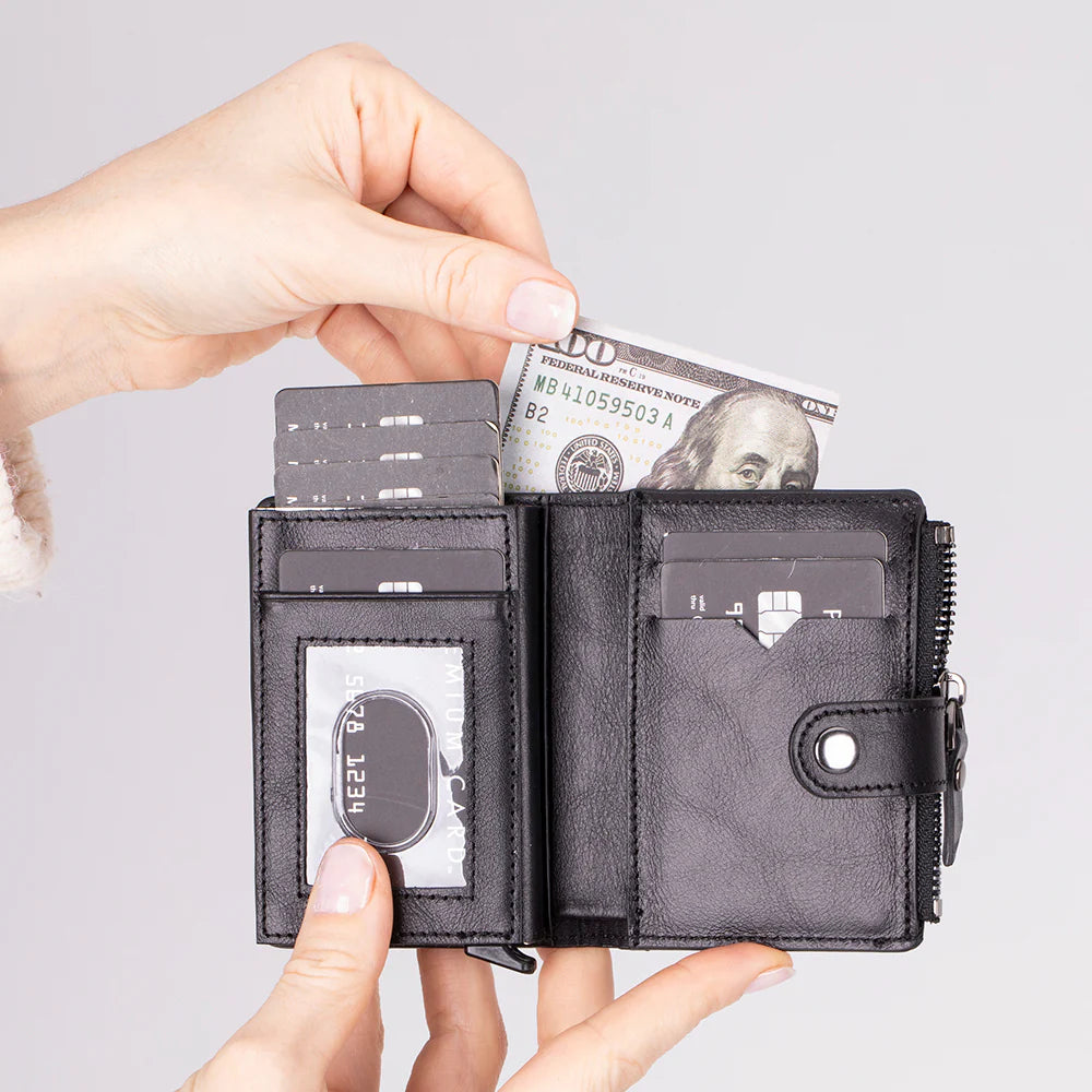 Rodos Opvouwbare Leren Kaarthouder