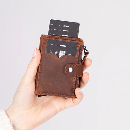 Rodos Opvouwbare Leren Kaarthouder