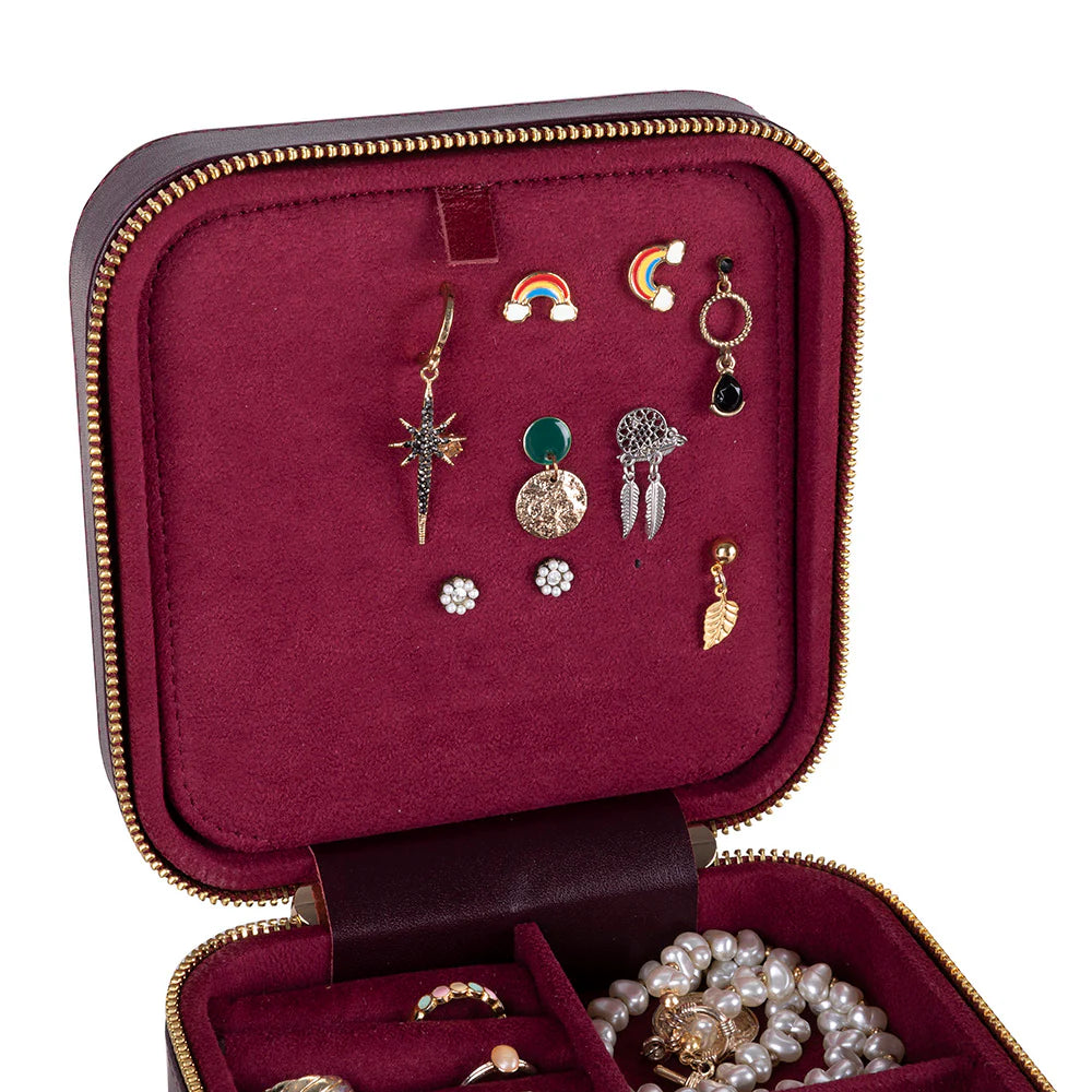 Amanda leren sieradendoos, groot