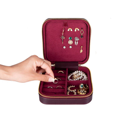 Amanda leren sieradendoos, groot