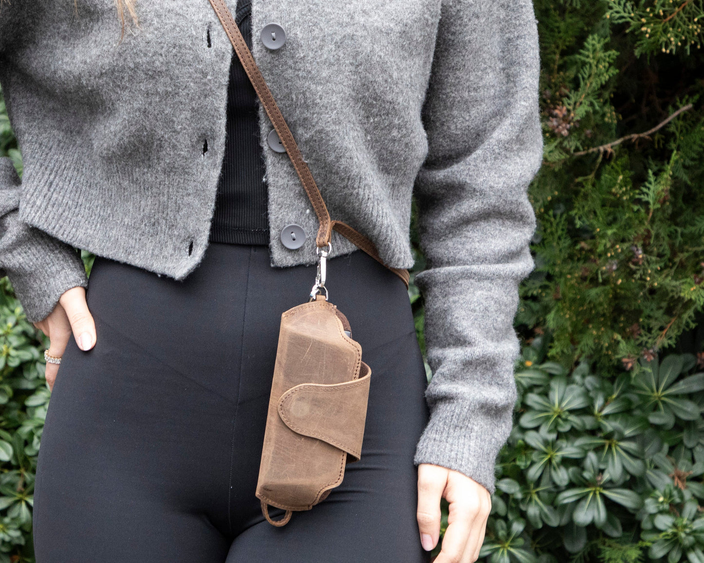 Riviera leren brillenhoes