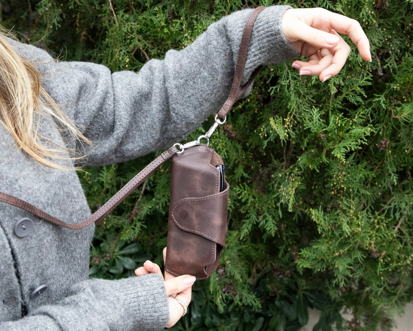 Riviera leren brillenhoes