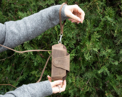 Riviera leren brillenhoes