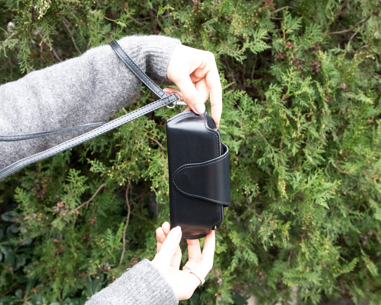 Riviera leren brillenhoes