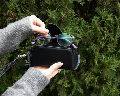 Riviera leren brillenhoes