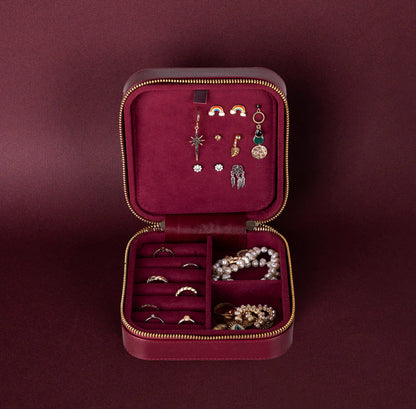 Amanda leren sieradendoos, groot