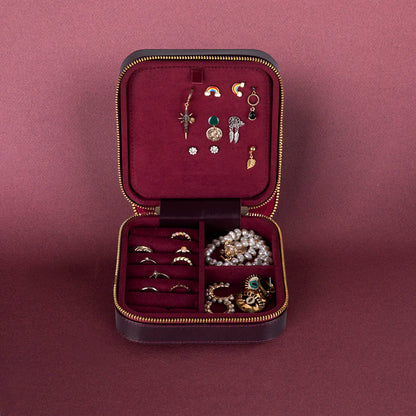 Amanda leren sieradendoos, groot