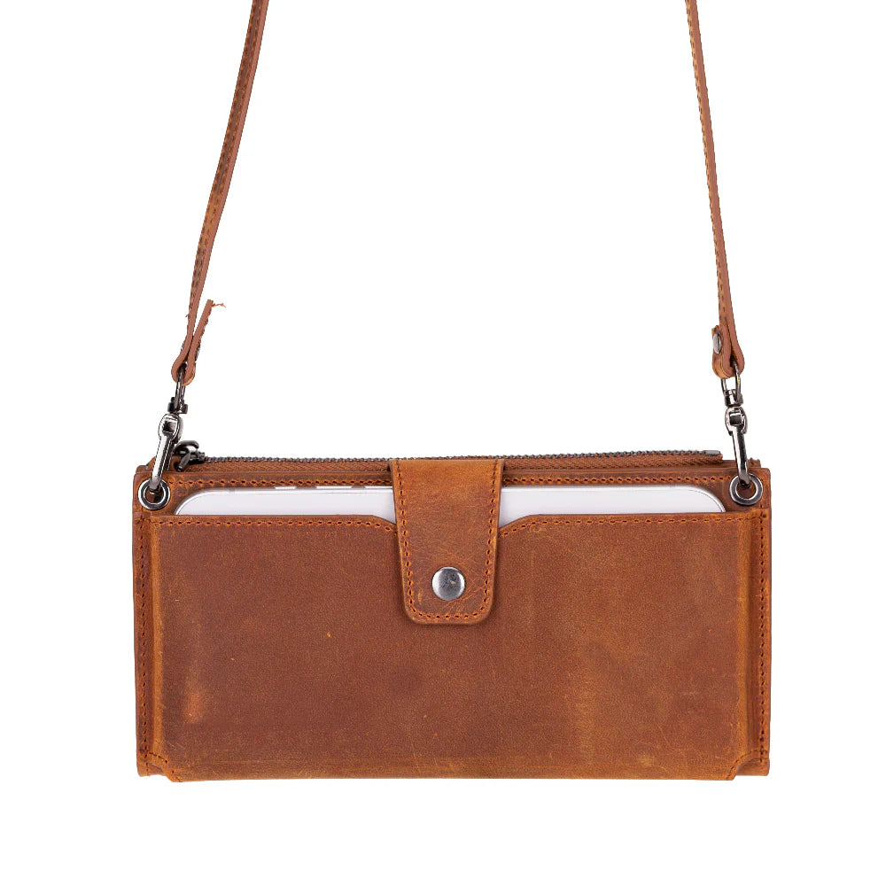 Lozan Leren Crossbody Portemonnee met Riem