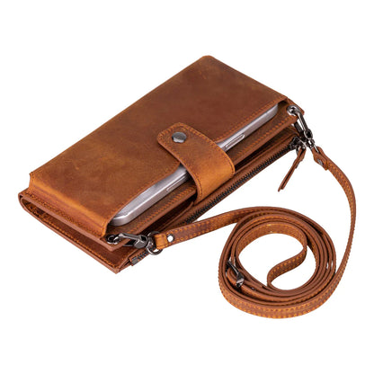 Lozan Leren Crossbody Portemonnee met Riem