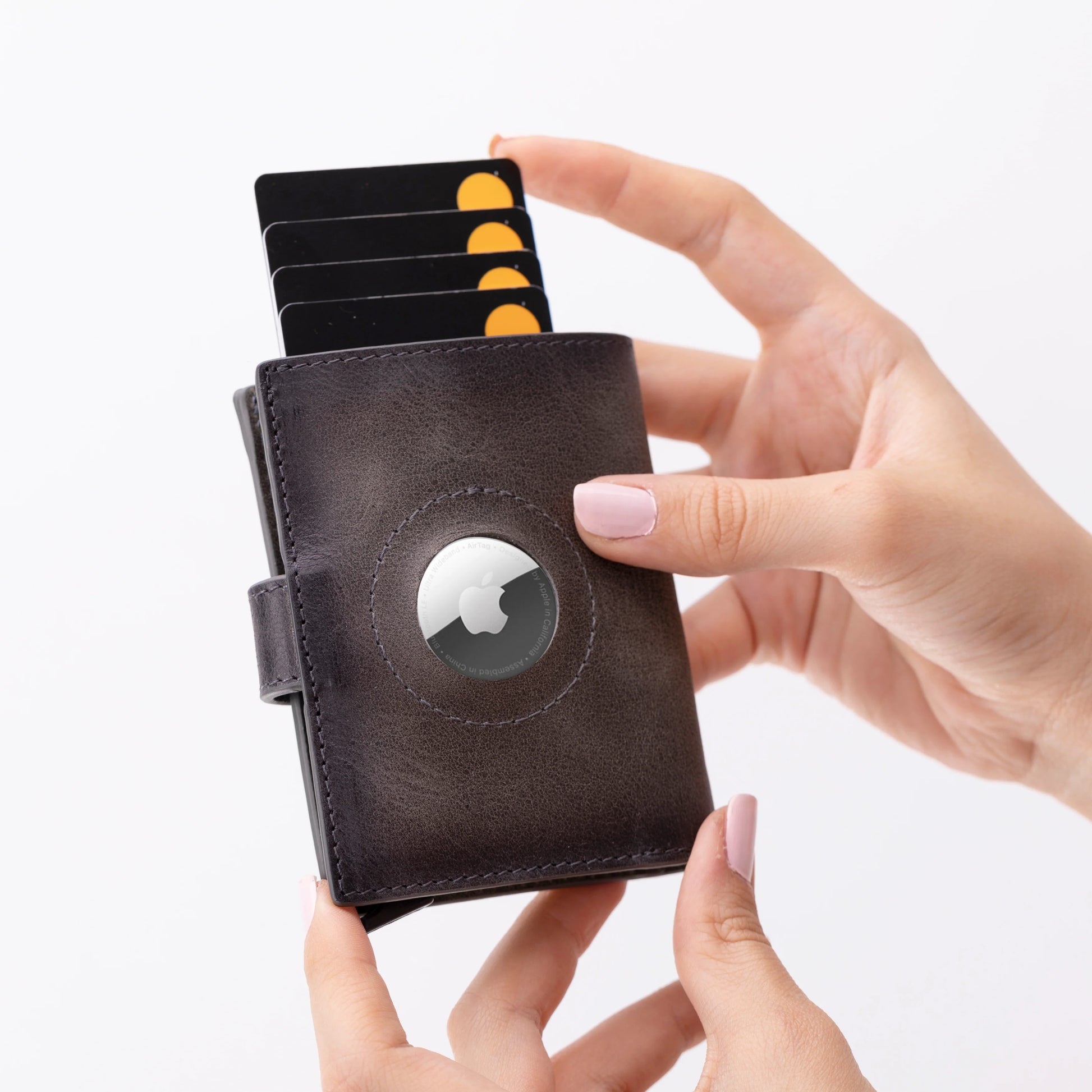 Palertag Leather Mechanical Card Holder Bouletta