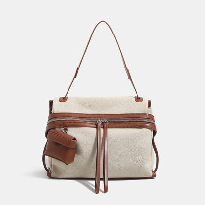 Canvas Tote Bag Met Leren Details