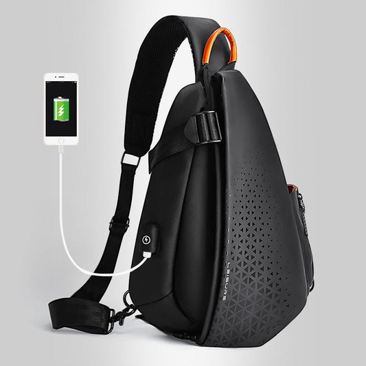 Waterdichte nylon crossbodytas voor heren met ruimte voor een 10-inch apparaat