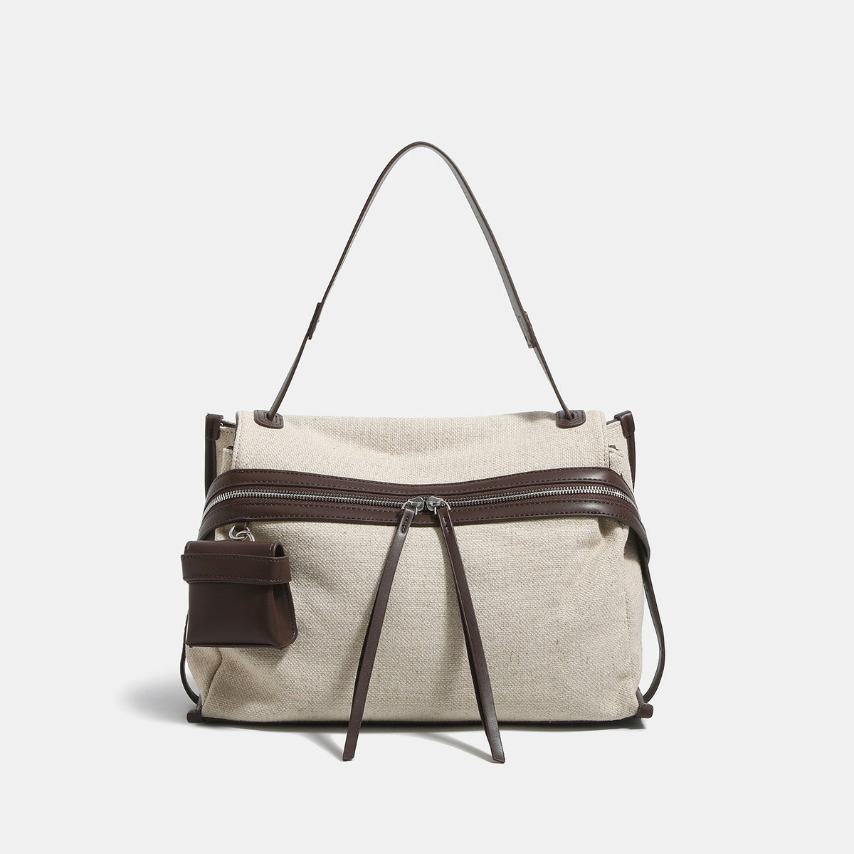 Canvas Tote Bag Met Leren Details