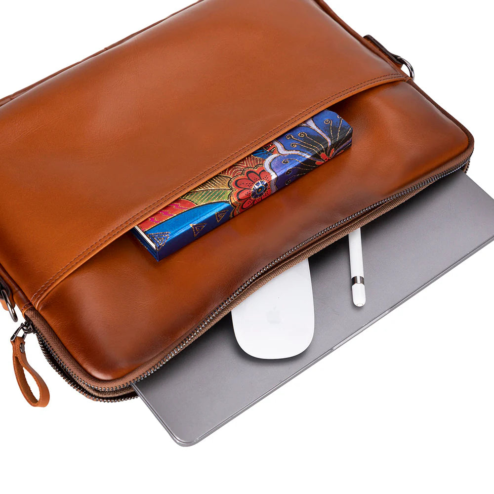 Leeds Slanke Leren Laptoptas / Tablethoes