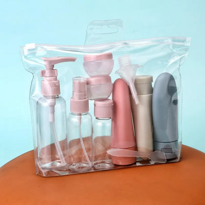 11-delige set herbruikbare reisflesjes voor cosmetica en verzorgingsproducten