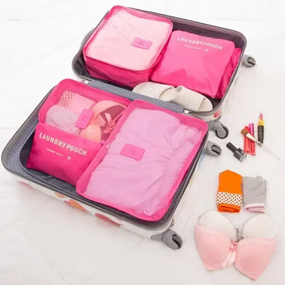 Kofferorganizerset met verschillende formaten voor overzichtelijke bagage