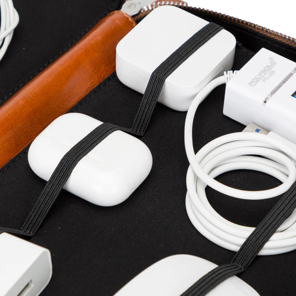 Leren Kabel Organizer voor Reizen
