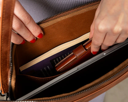 Leeds Slanke Leren Laptoptas / Tablethoes