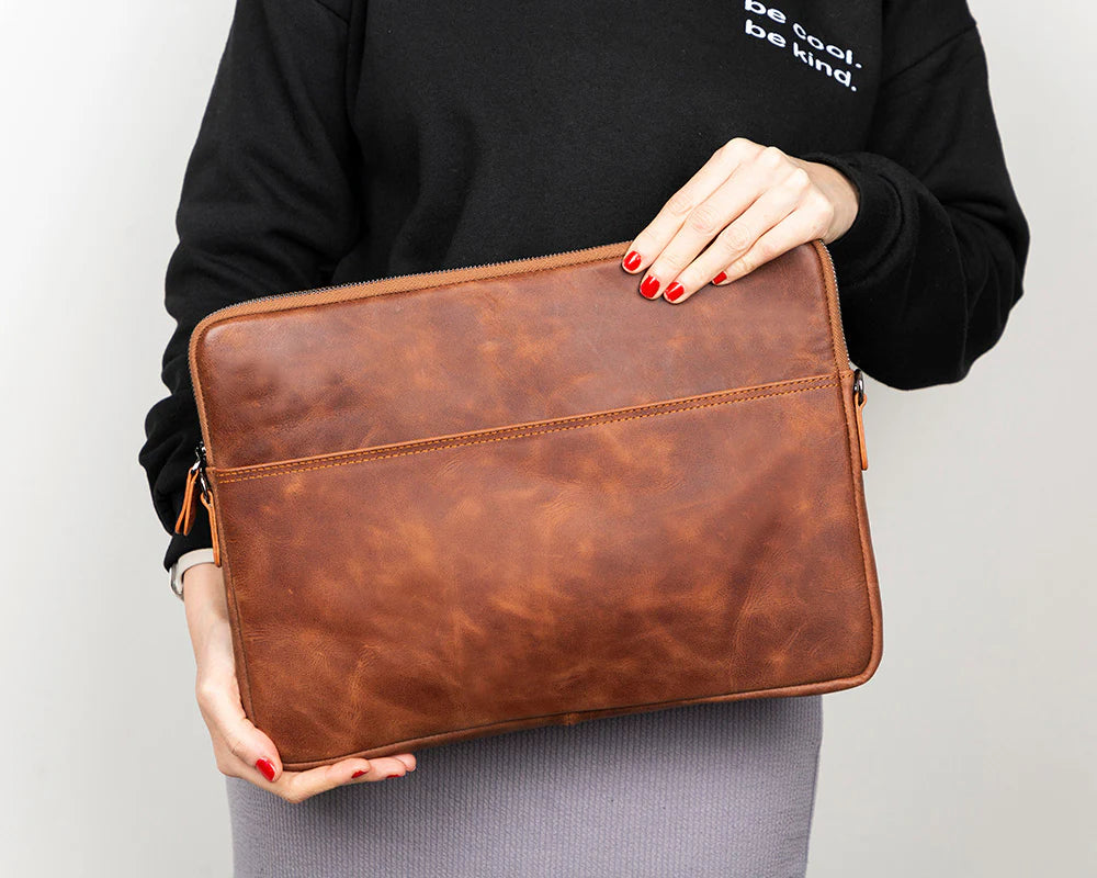 Leeds Slanke Leren Laptoptas / Tablethoes