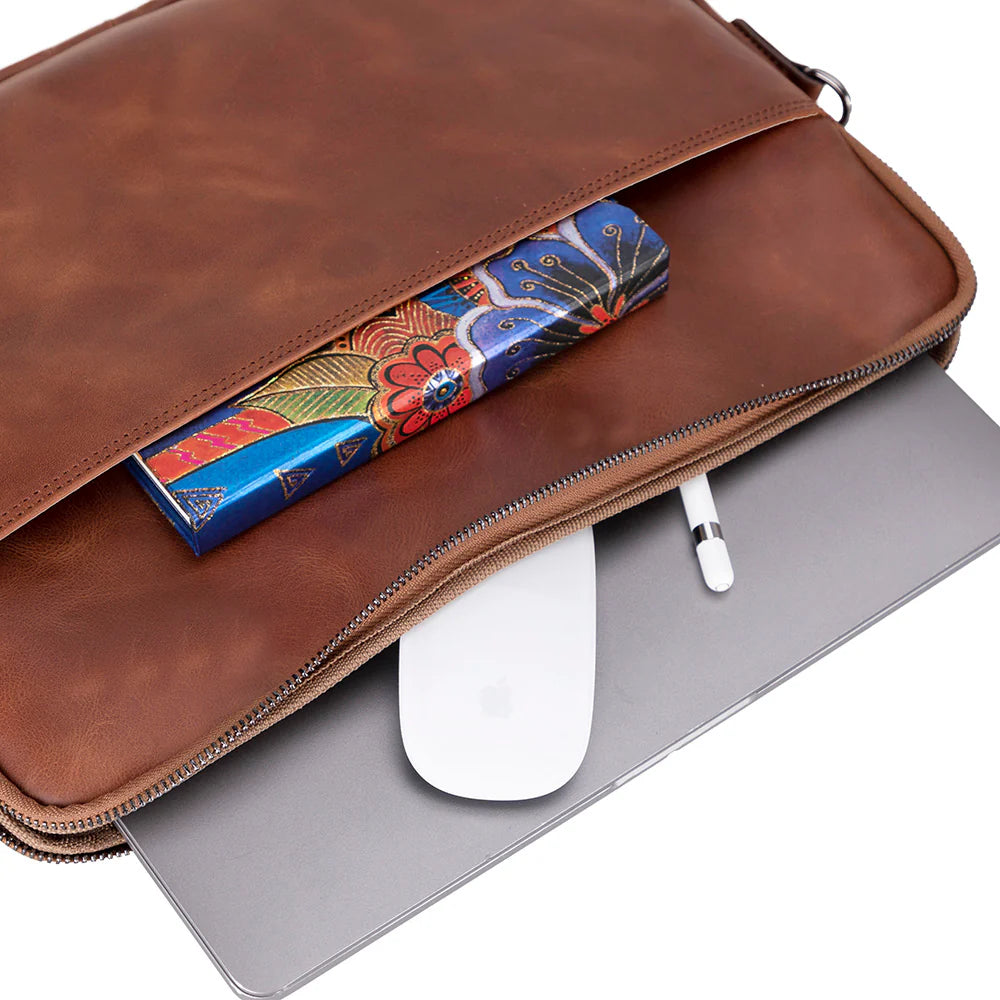 Leeds Slanke Leren Laptoptas / Tablethoes