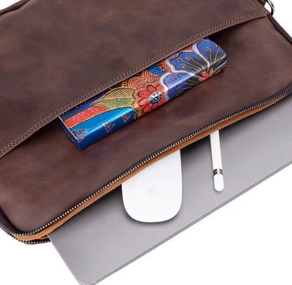Leeds Slanke Leren Laptoptas / Tablethoes