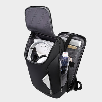 Achterzijde van de laptoprugzak met comfortabel draagvlak