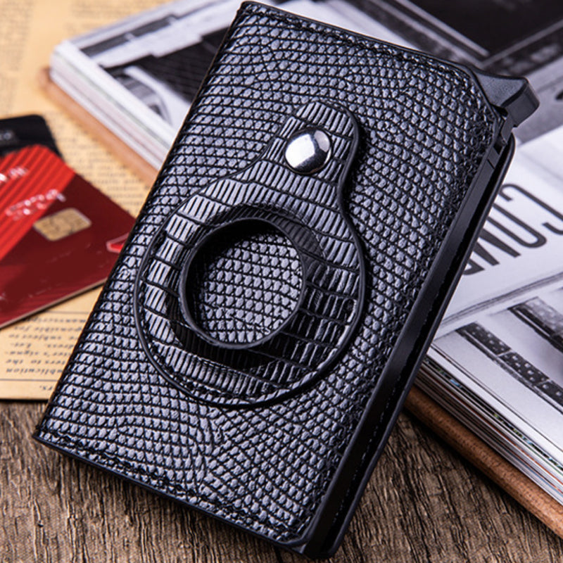 RFID-Portemonnee Met Trackerhouder Van PU-Leer