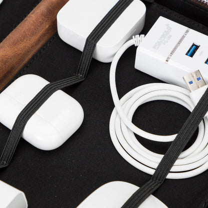 Leren Kabel Organizer voor Reizen